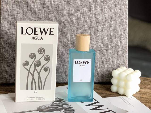 专柜品质 罗意威新款活力紫泉男士 Loewe Agua De Loewe El, 2009 新款彩虹香水100Ml 配专柜手提袋 前调 日本柚子 水 香柠檬 柚