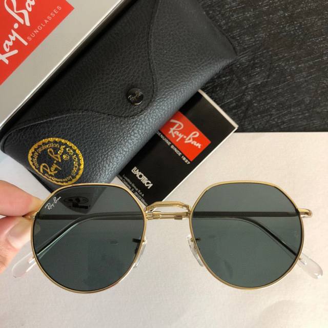 Rayban Rb3565新款上市 Size 53口20-145情侣经典款 男女同款 多色可选 钢化玻璃片太阳镜眼镜墨镜太阳镜