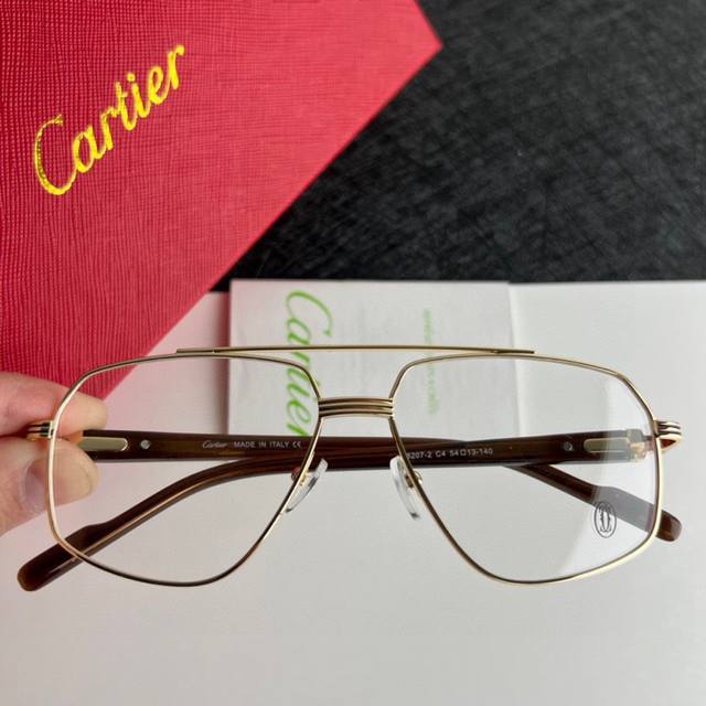 Cartier卡地亚 新款金属光学眼镜时尚大方 舒适轻盈 精致奢华 超轻框 弹簧镜腿不夹脸 Size:53-13-140眼镜墨镜太阳镜