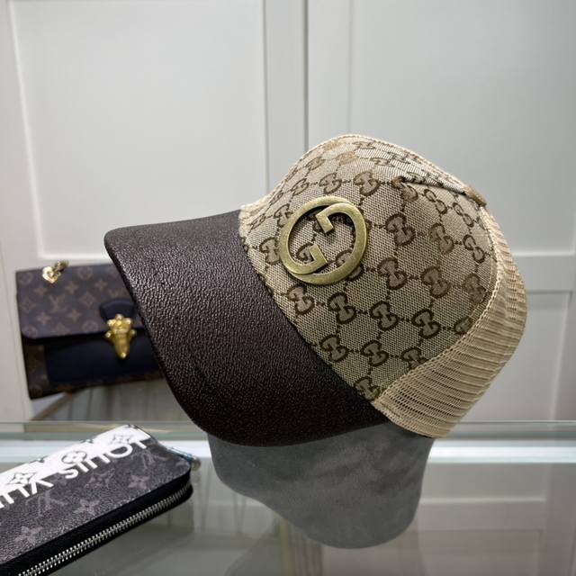 Gucci古奇新款原单棒球帽 轻盈透气 基础头围56 贴片可调节 帽子渔夫帽棒球帽针织帽