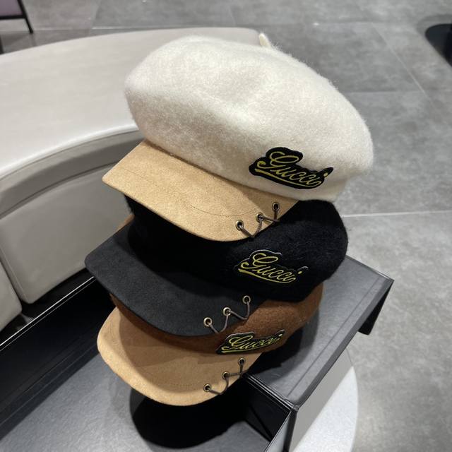 Ny 2023秋冬款简约军帽 今年最流行帽型 材质做工精细 好搭 帽子渔夫帽棒球帽针织帽