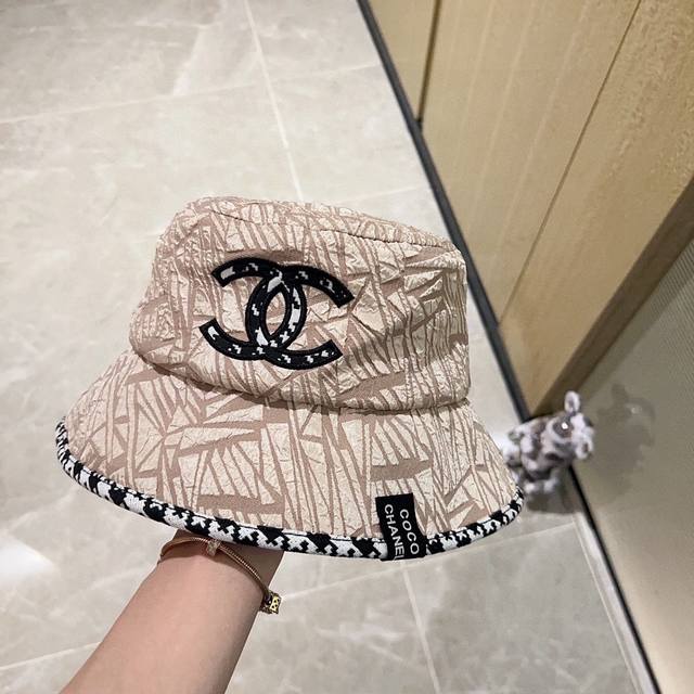 配防尘袋 Chanel香奈儿 2023新款专柜款小香风渔夫帽 可折叠很好搭配 出街必备