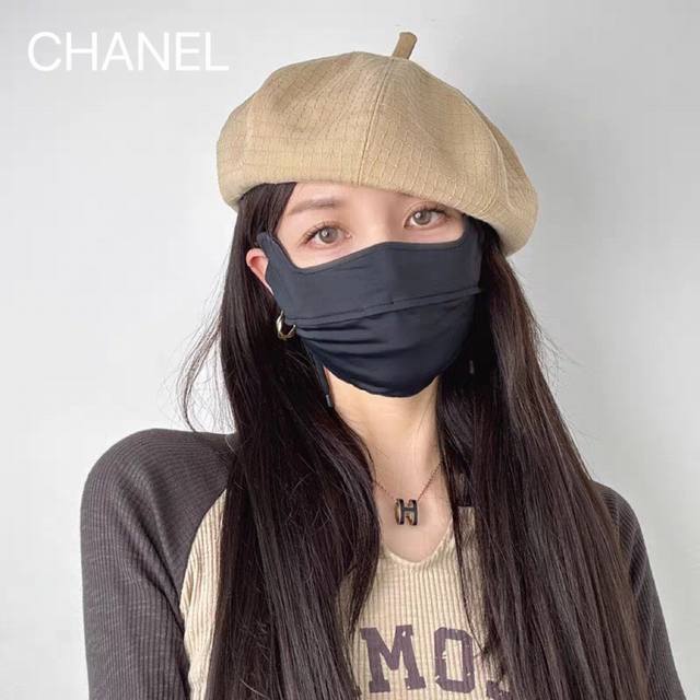 Chanel香奈儿早秋款新款 纹理感超强的贝雷帽 修饰脸型的宝藏闭眼入