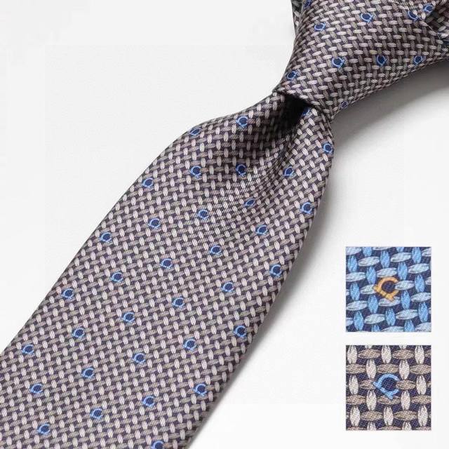 特 配包装 菲拉格慕男士新款领带系列 让男士可以充分展示自己个性 100%顶级斜纹真丝手工定制