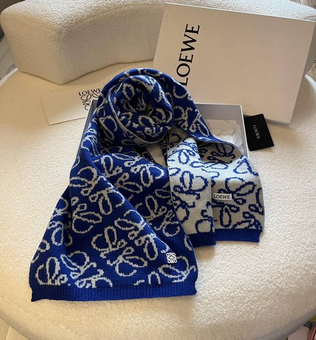 Loewe罗意威官方新款针织围巾 男女款围巾 规格175*32