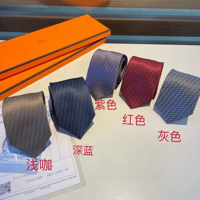 特 配包装 爱马仕h字母男士新款领带系列 让男士可以充分展示自己个性 100%顶级斜纹真丝手工定制