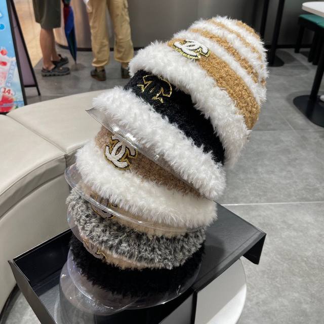 Chanel香奈儿 女新款秋冬季韩版针织渔夫帽网红时尚遮脸百搭显脸小水桶盆帽