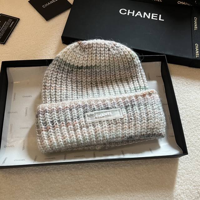 Chanel香奈儿迷彩毛线帽 羊毛针织帽