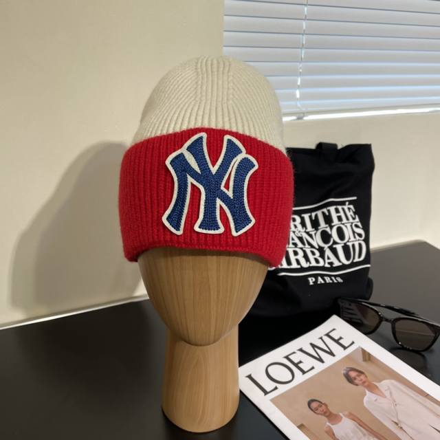Mlb-Ny毛线针织帽 专柜在售 毛绒保暖系列 质量好评 颜色都很正 很新潮帽子渔夫帽棒球帽针织帽 Ddd