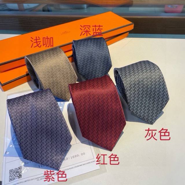 配包装 爱马仕h字母男士新款领带系列，让男士可以充分展示自己个性。100%顶级斜纹真丝手工定制 - 点击图像关闭