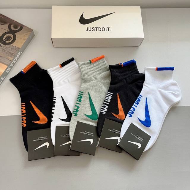 配包装 一盒5双 新款 Nike 耐克 高版本短袜 精梳棉 专柜同步 高品质 抗菌防臭吸汗透气