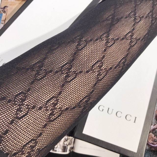 特 配包装 官网同款gucci 古奇 腰部带logo连体网裤，女神丝袜必备单品，现货中黑色，白色2色 - 点击图像关闭