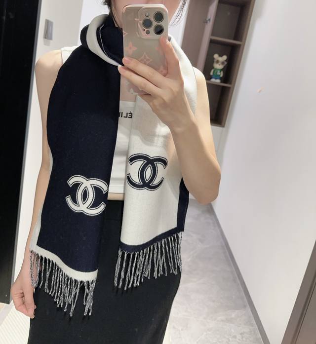 Chanel香奈儿 24B三色齐，2024新款羊毛围巾原版工艺 专柜购入打版，1:1复刻，商标吊牌齐全 - 点击图像关闭